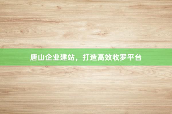 唐山企业建站，打造高效收罗平台